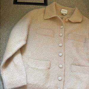 H&M Soft Pale Pink Button-Up Knit Cardigan